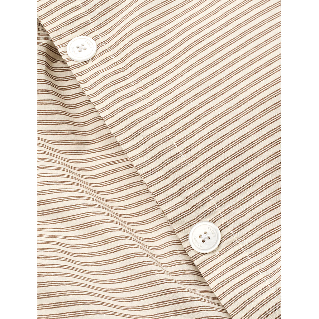 Studio Feder Junior Bedding, Organic Percale - Brown Beach Stripe