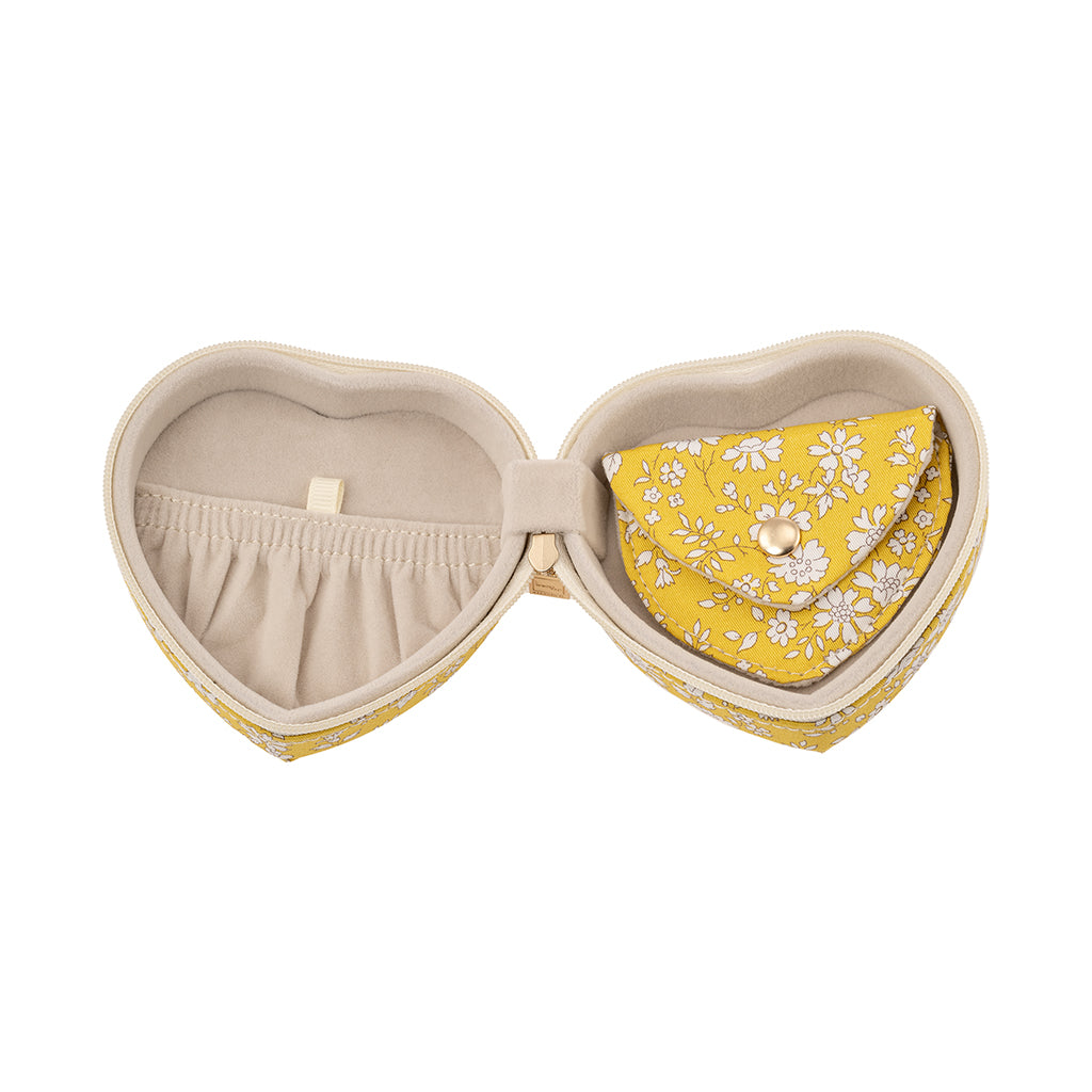 Bon Dep Jewelry Box with Liberty Print, Heart - Capel Yellow