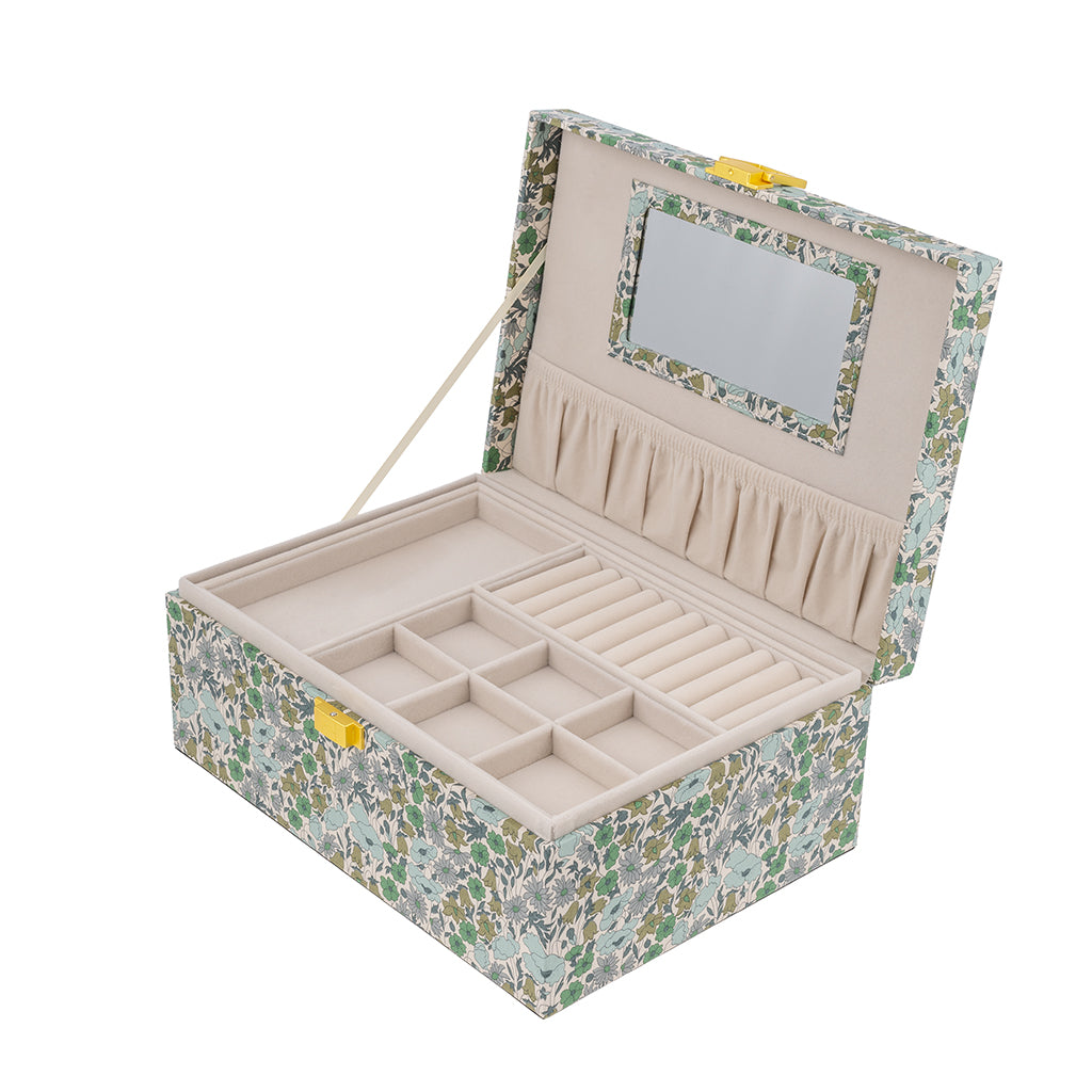 Bon Dep Jewelry Box with Liberty print, Square – Poppy and Daisy teal
