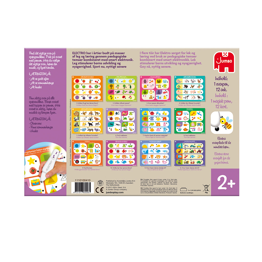 Jumbo Electro Colors and Shapes, Play and Learn (Danish and Norwegian)