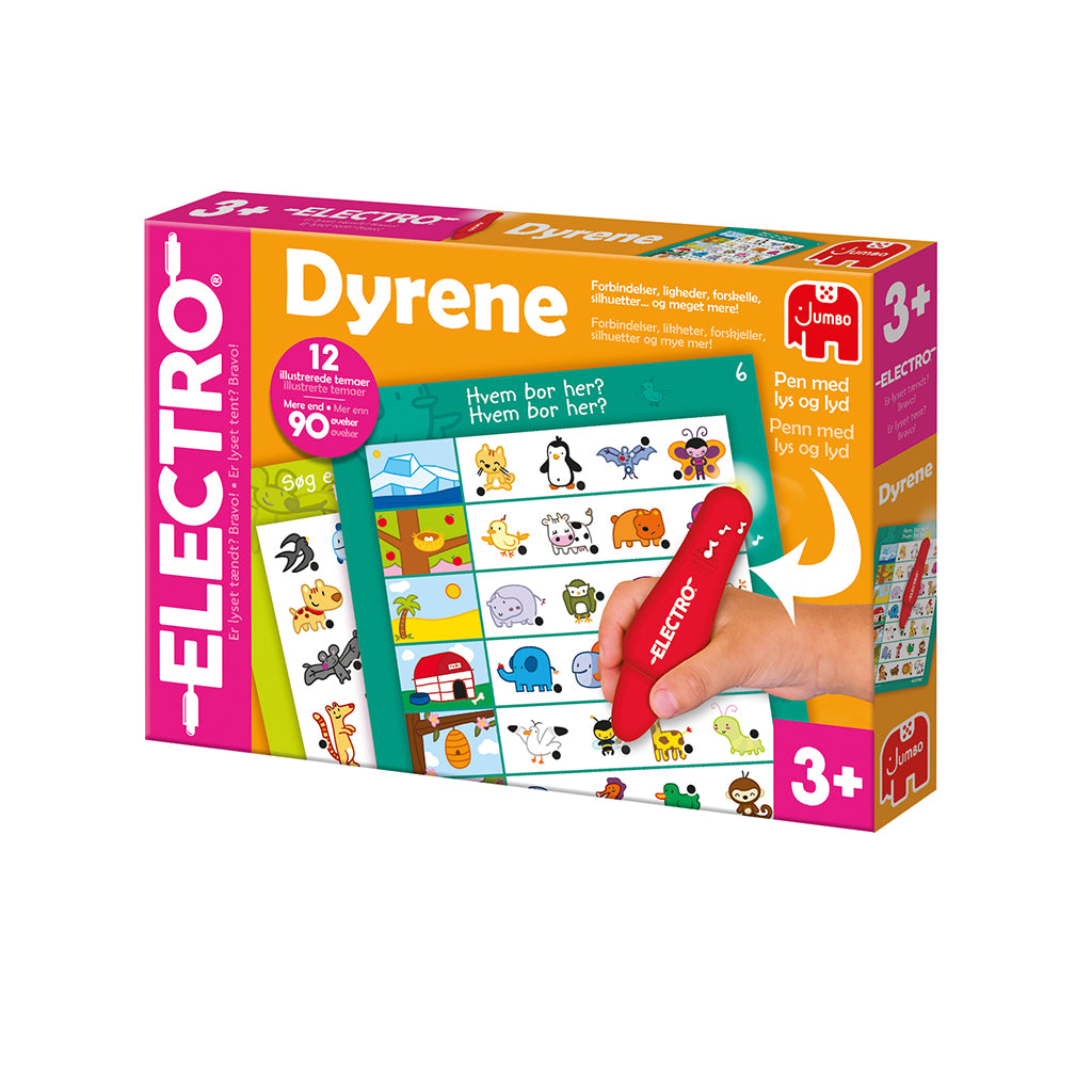 Jumbo Electro, Play and Learn with Light Pen - Animals, (Danish and Norwegian)