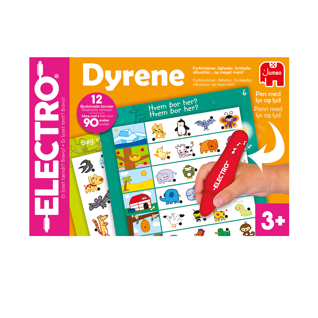 Jumbo Electro, Play and Learn with Light Pen - Animals, (Danish and Norwegian)