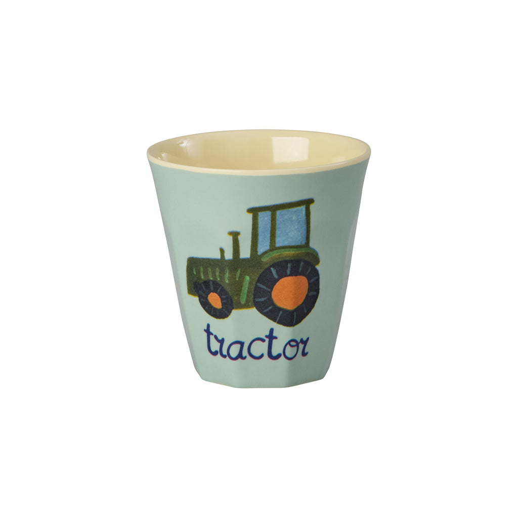 Rice melamin kopper, Blue ABC print, 6-pak - Lille