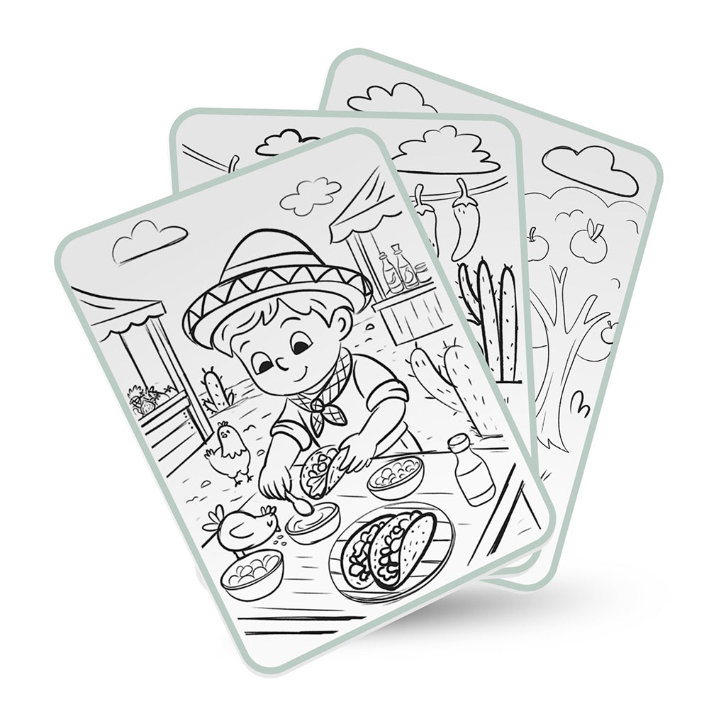 Kidywolf Kidydraw, drawing board with light and templates – Food