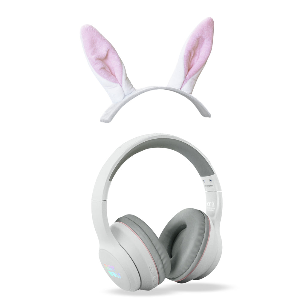 Kidyears Bluetooth Headphones with Magnetic Animal Ears - Rabbit