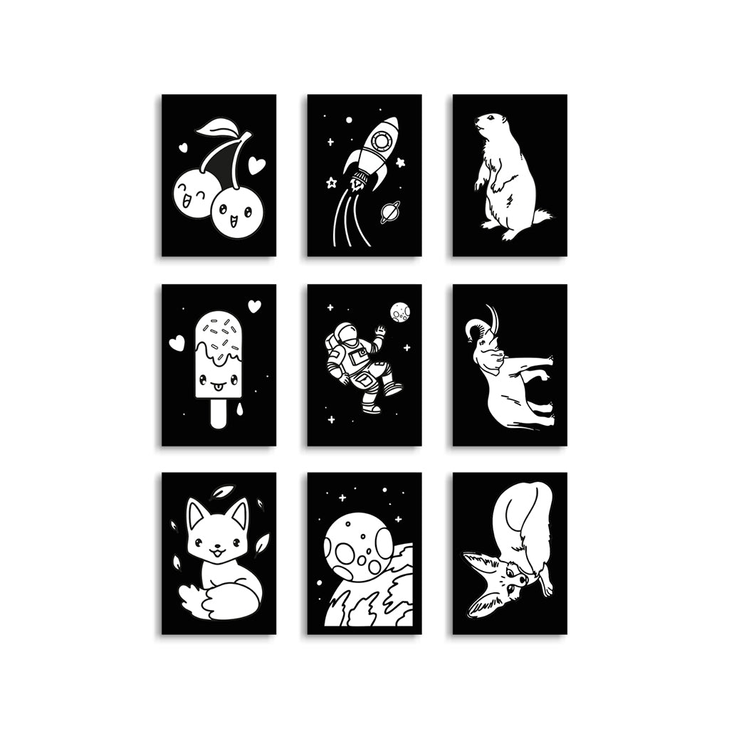 Kidyneon, DIY Glow-in-the-Dark Pictures with Neon Thread, 9 Pieces - Big Pack