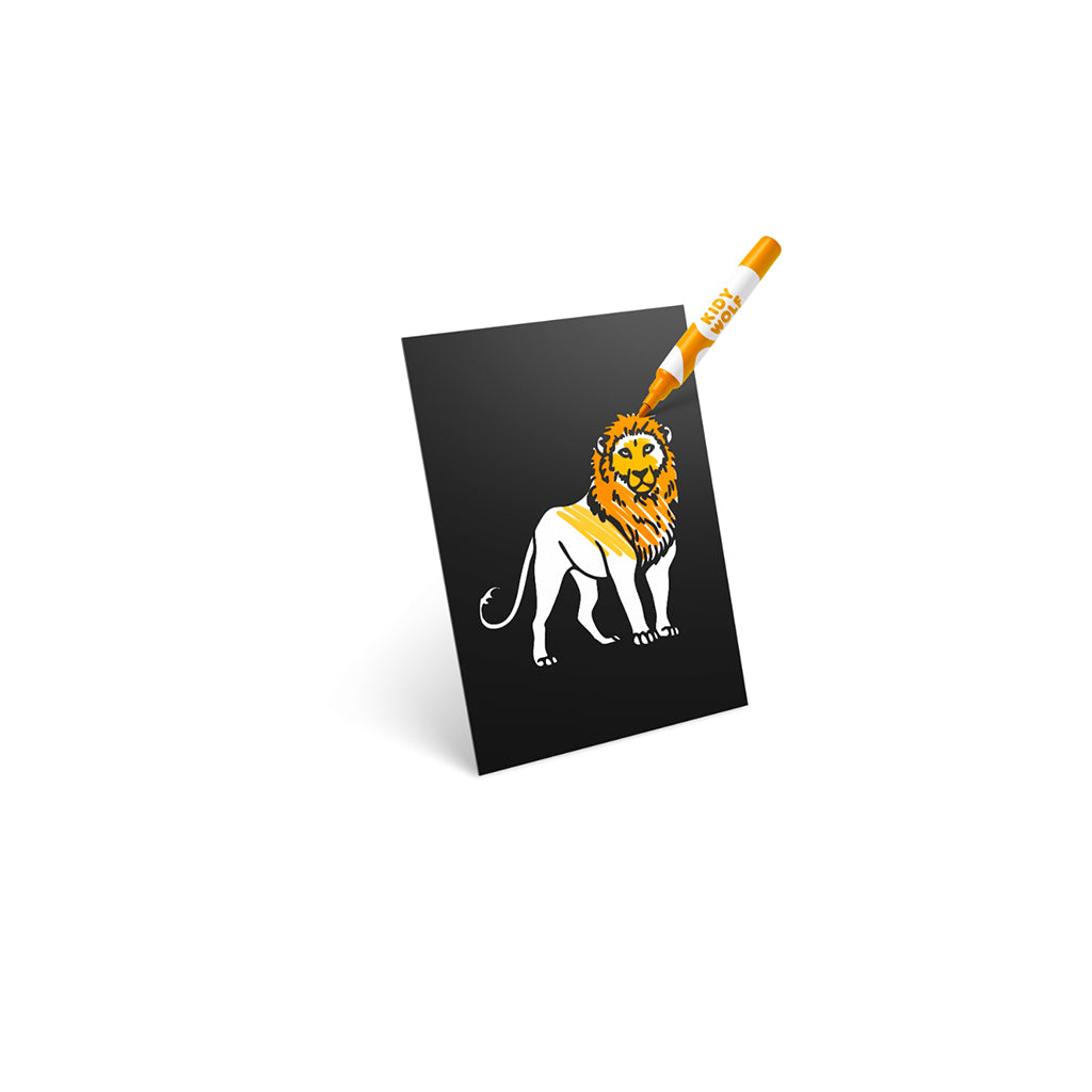 Kidyneon, DIY Glow-in-the-Dark Pictures with Orange Neon Thread - Animal