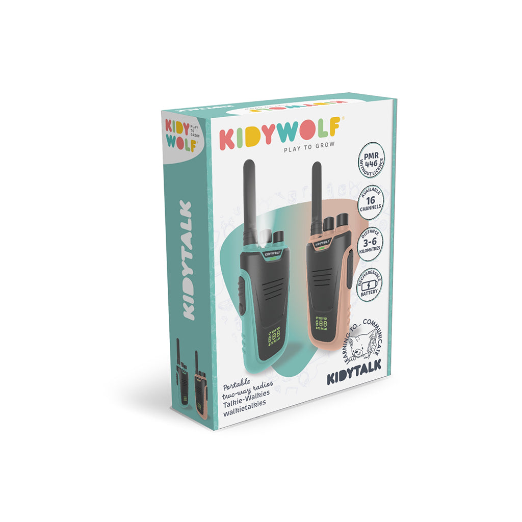 Kidywolf Walkie Talkie for Kids, Kidytalk - Cyan/Nude