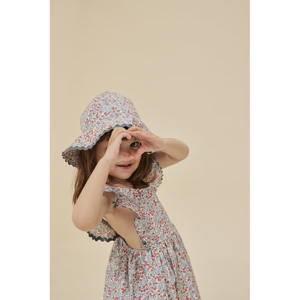 Konges Sløjd Verbena Sun Hat, Bibi Blue - Size 3 Months to 4 Years