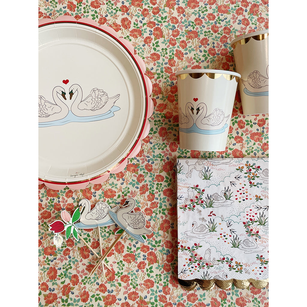 Konges Sløjd Paper Cups, Swan Design - Set of 8