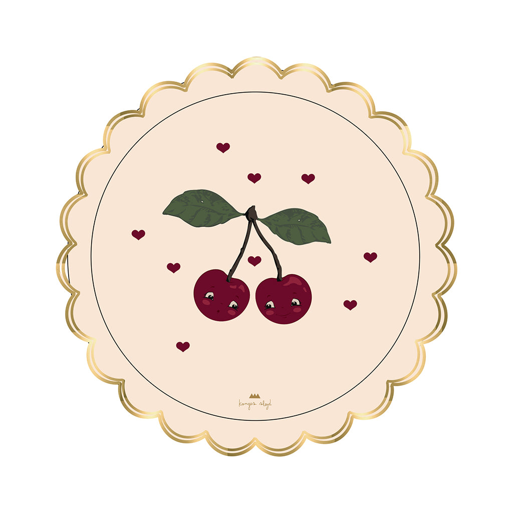 Konges Sløjd Paper Plates, Cherry - Set of 8