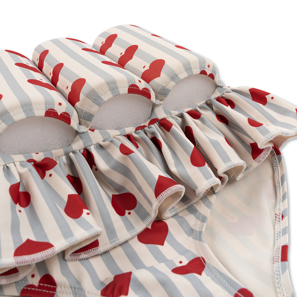 Konges Sløjd Swimsuit with Removable Floating Blocks, Amour Blue Stripe - Size 9 months to 4 years