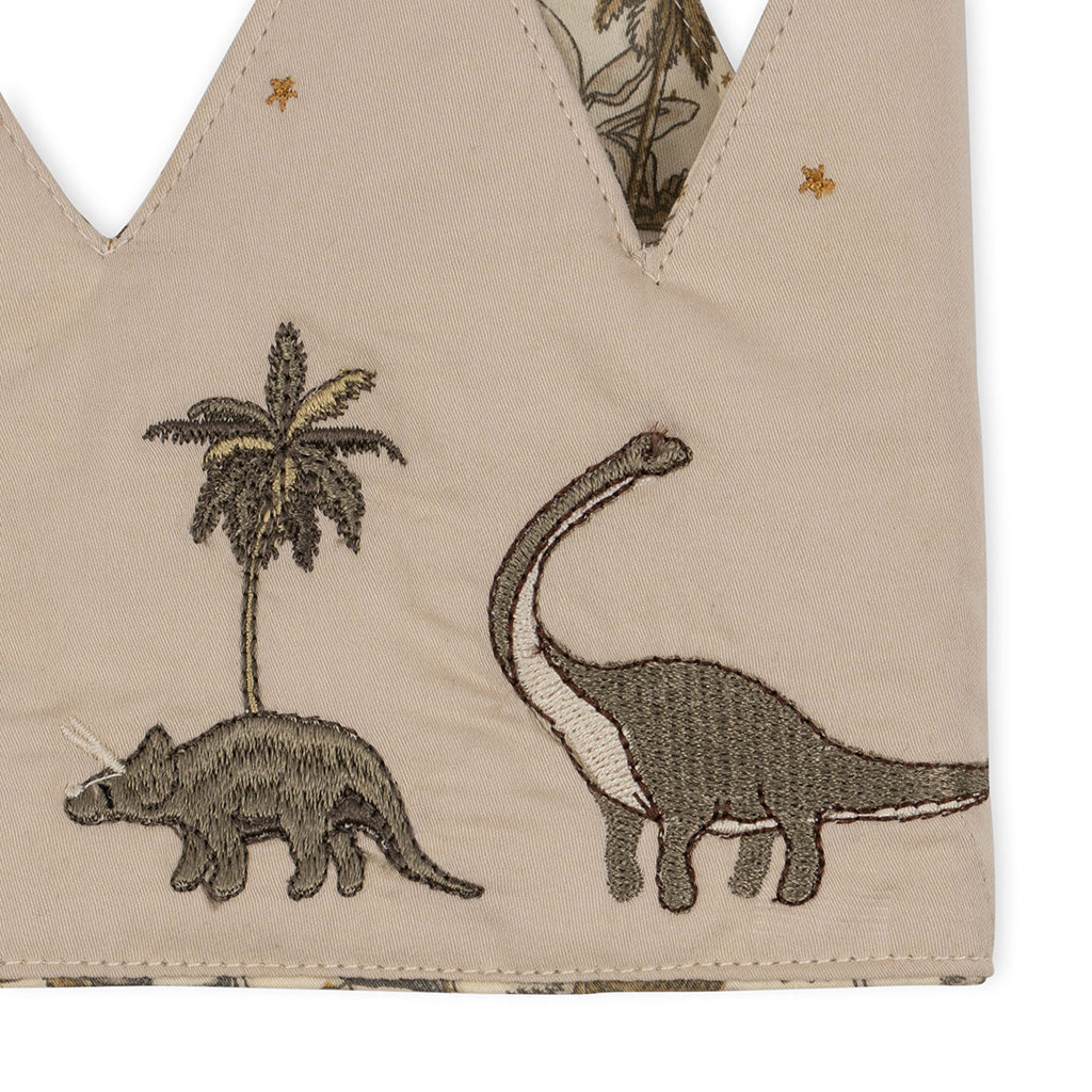 Konges Sløjd Birthday Crown, Fabric Crown with Felt Numbers, Dino - Ages 1-10