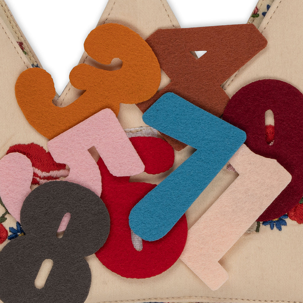 Konges Sløjd Birthday Crown, Fabric Crown with Felt Numbers, Flower - Ages 1-10