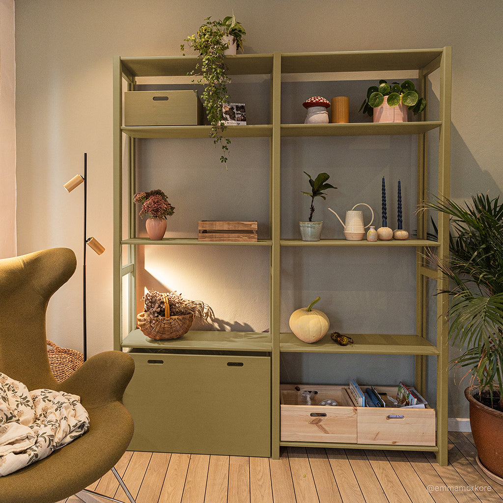 Aulum Eshøj shelf with storage, multiple sizes – Olive