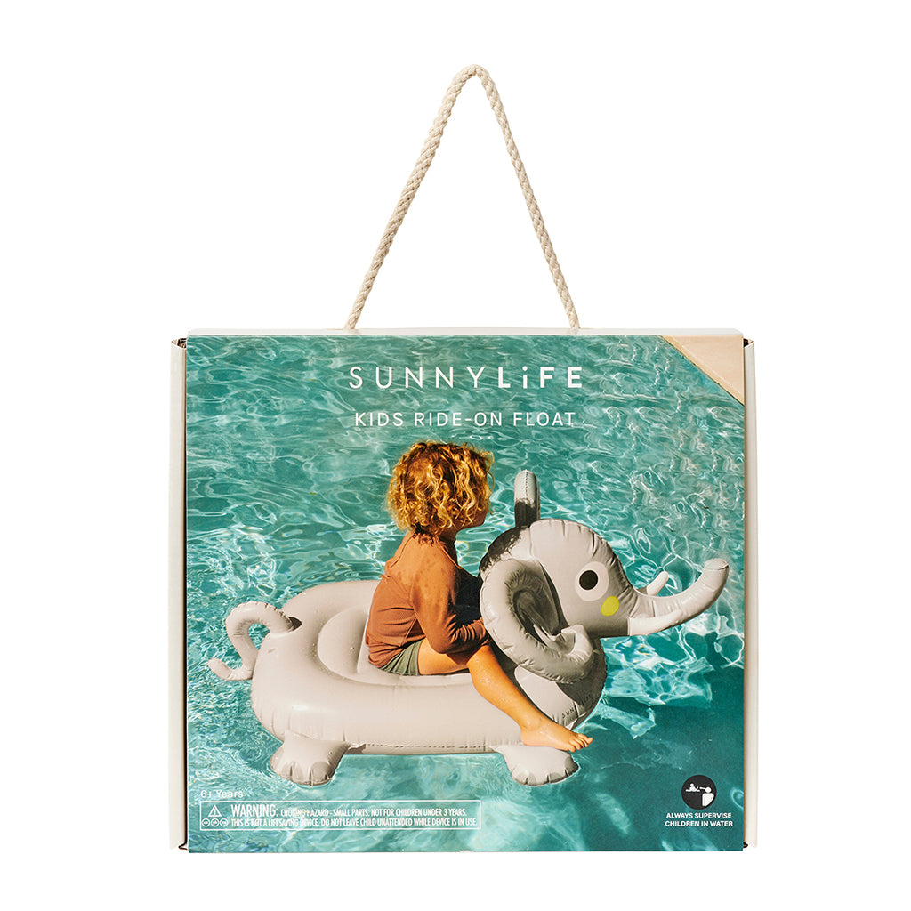 Sunnylife Kids Ride-On Pool Float, Eli the Elephant