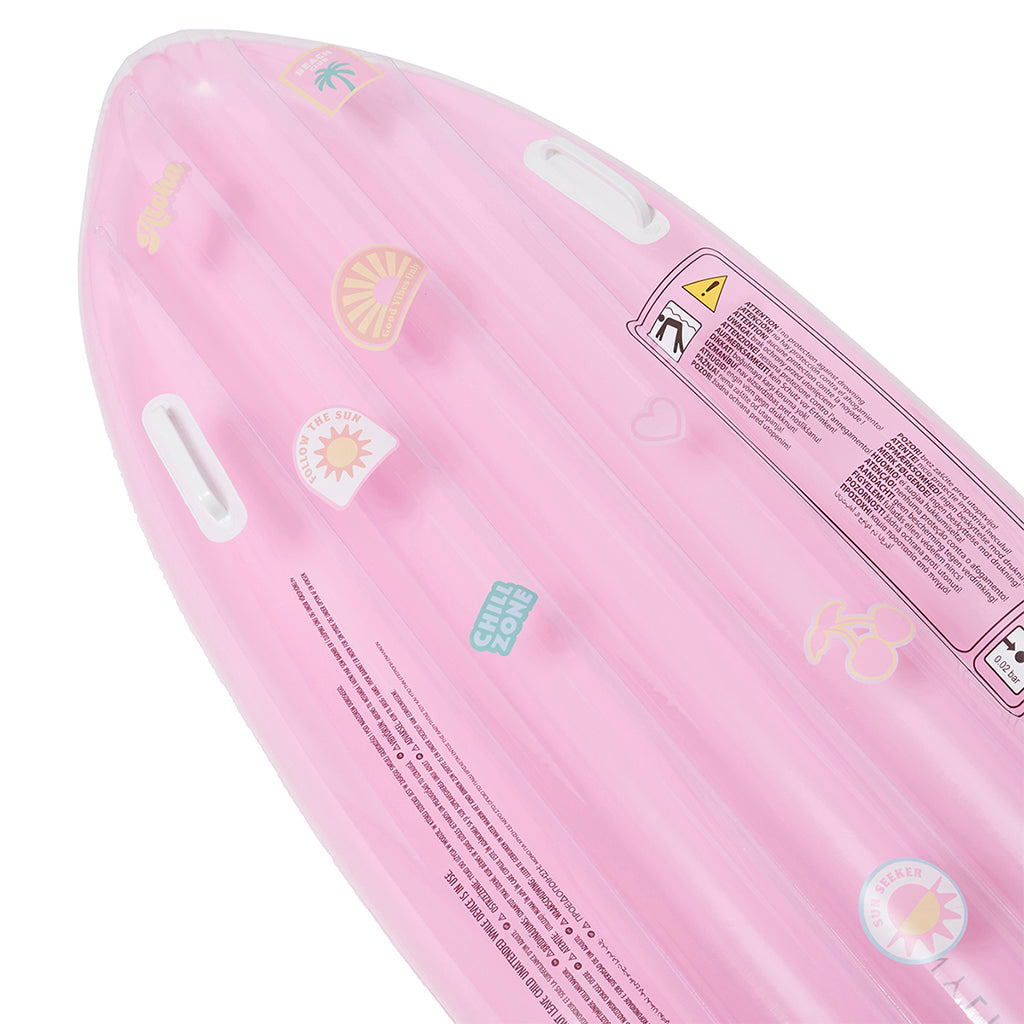 Sunnylife Inflatable Mattress, Surfboard Float in Summer Sherbet Bubblegum Pink - Suitable for Ages 6 and Up