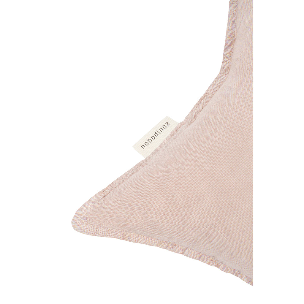 Nobodinoz Star Cushion, Washed French Linen - Mauve Pink