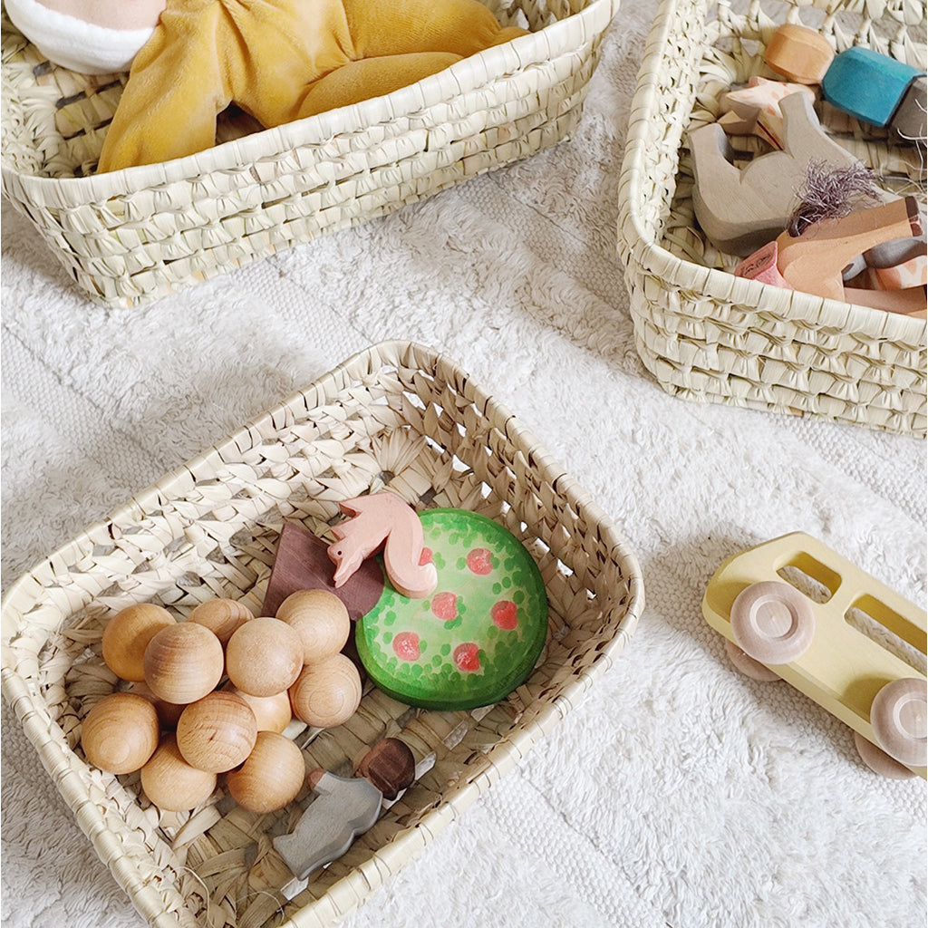 Lubilu Basket of Palm Leaves, L22 - 22 x 17 x 7 cm