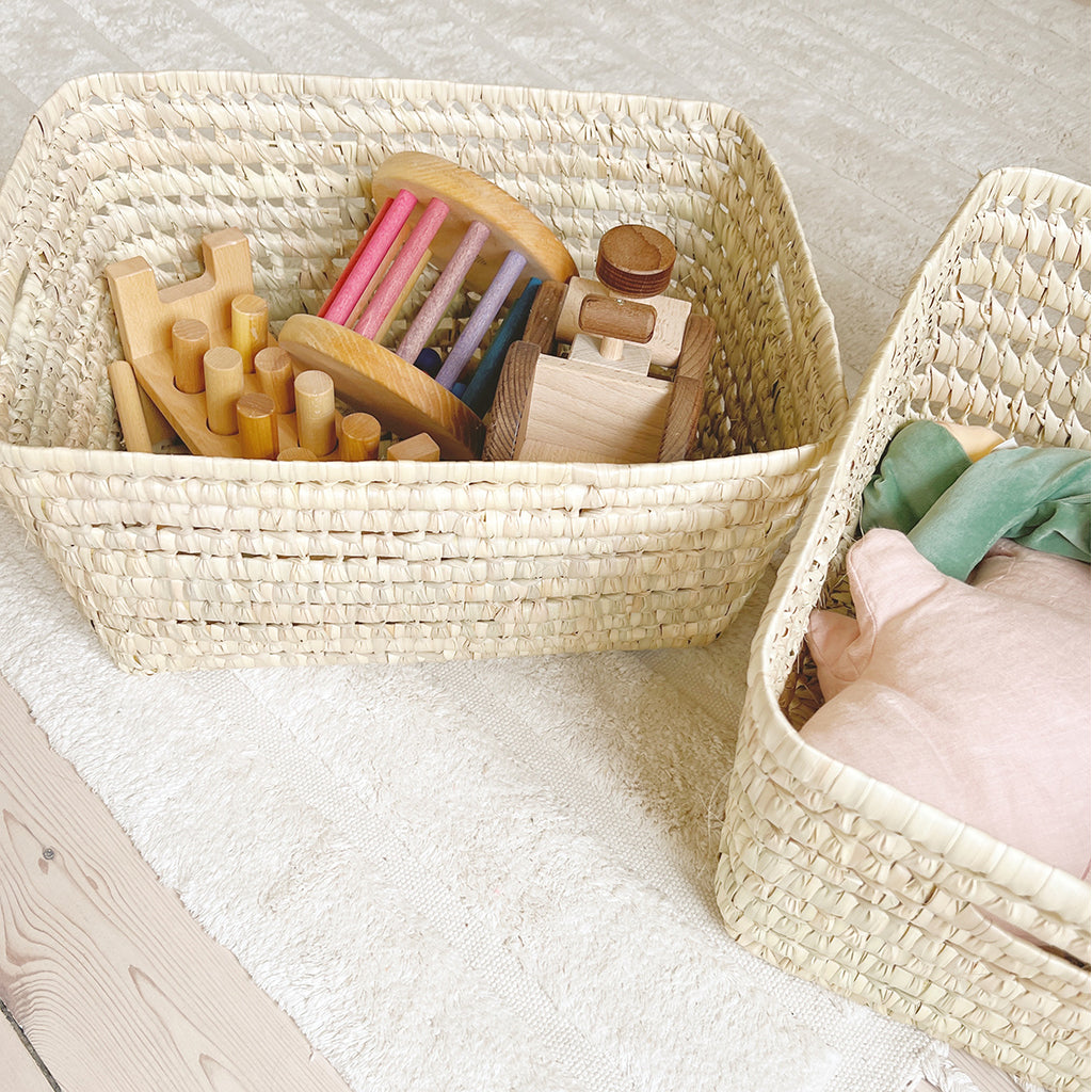Lubilu Basket of Palm Leaves, L38 - 38 x 27 x 15 cm