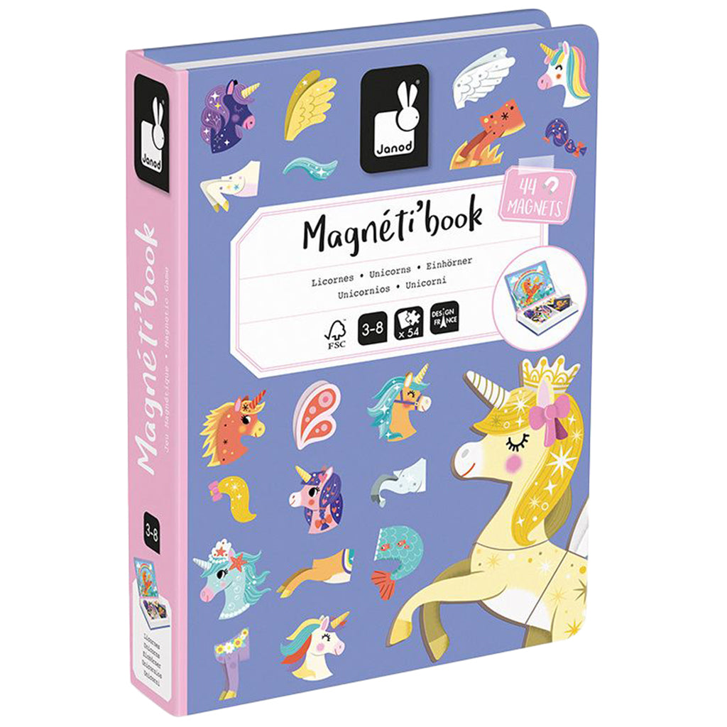 Janod Magnet Book, 44 pcs. Unicorn