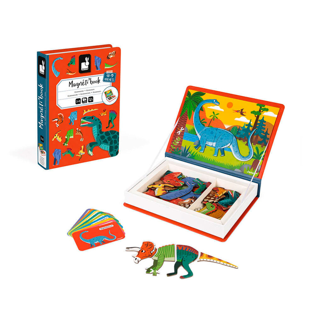 Janod Magnetic Book, 40 Pieces – Dinosaur