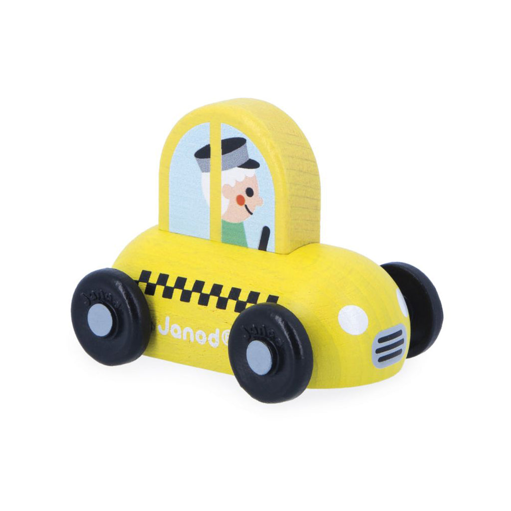 Janod Wooden Taxi Toy Car