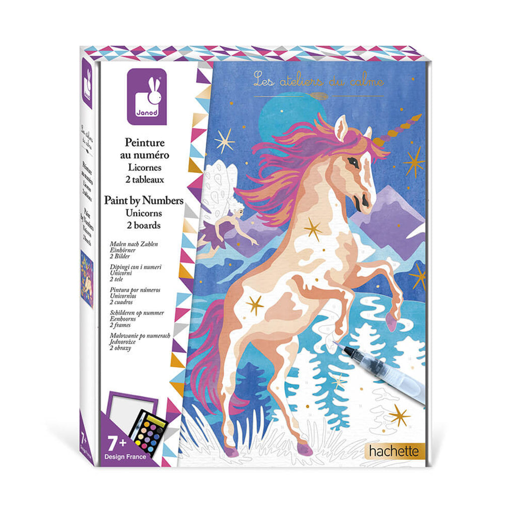 Janod Painting Kit, Paint by Numbers – Unicorns