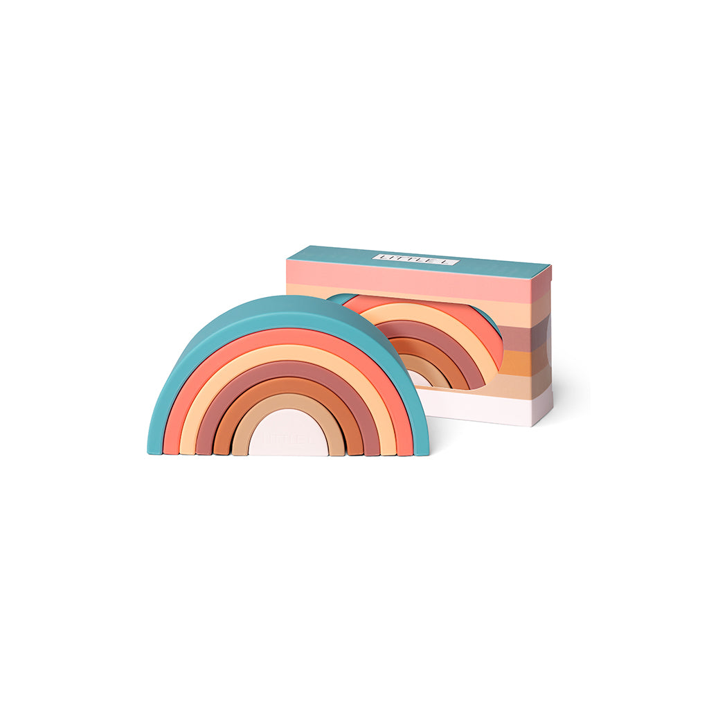 Little L, Silicone Baby Toy, Rainbow - Brown and Greenish Shades