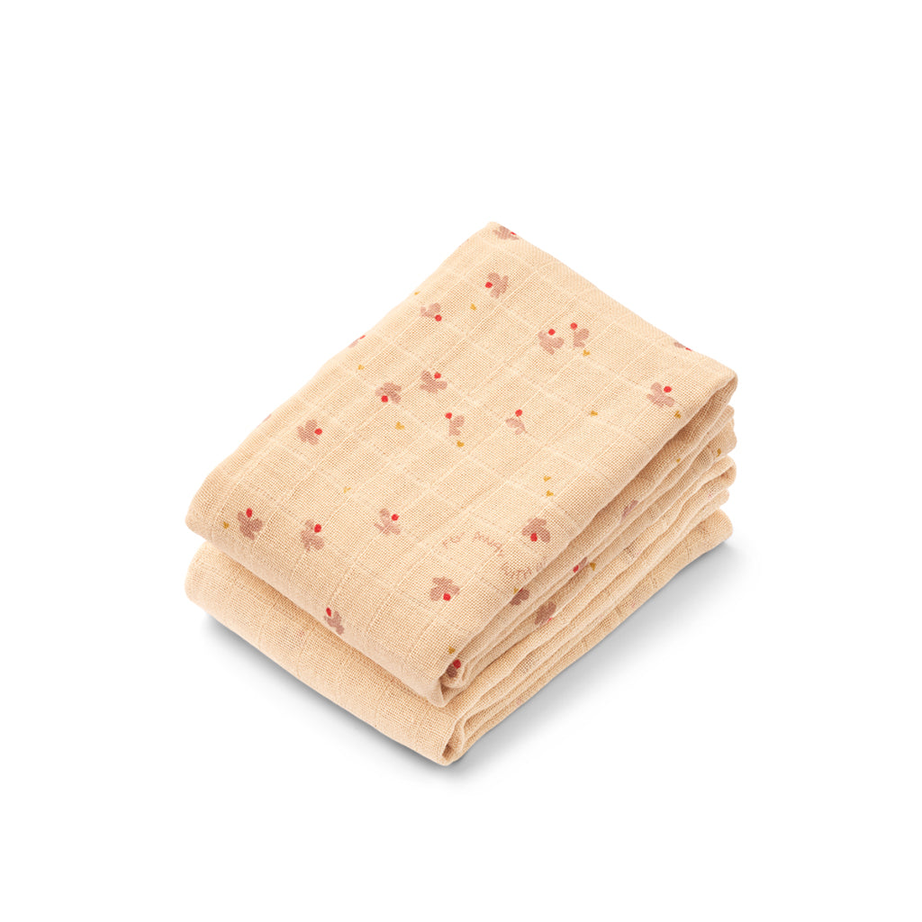 Liewood Lewis Muslin Cloths, 2-Pack – Mini Butterfly/Apple Blossom Mix