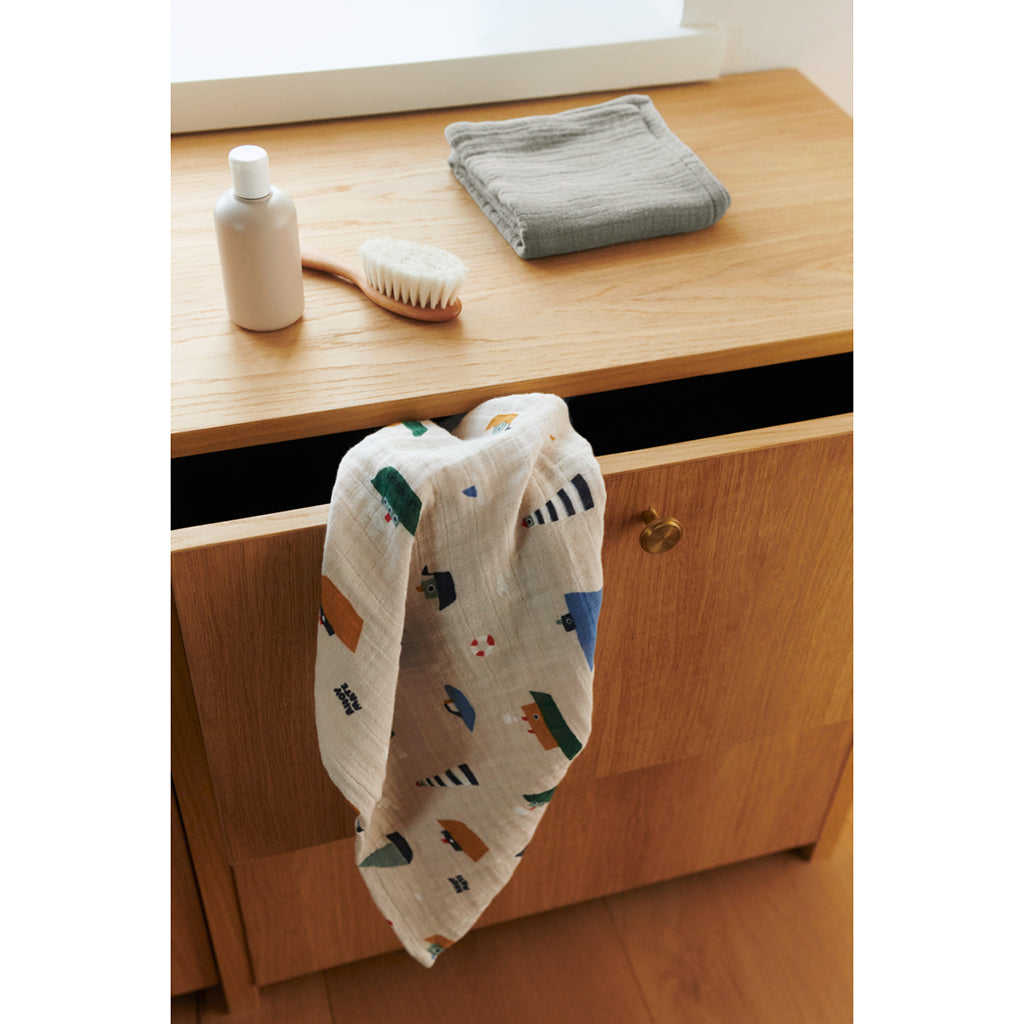 Liewood Muslin Cloths, Lewis Muslin 2-Pack - Sailing/Dove Blue Mix