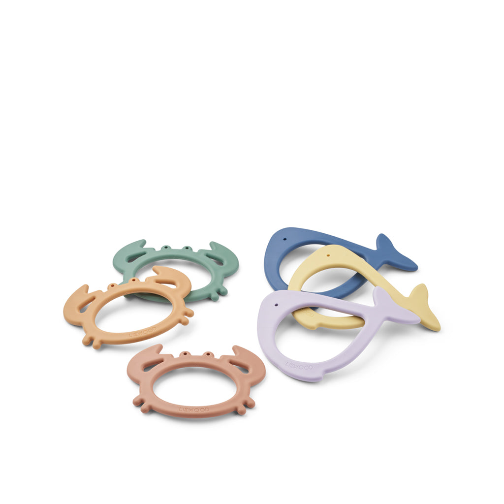 Liewood Calisto Diving Rings, Set of 6 - Peppermint Multi Mix