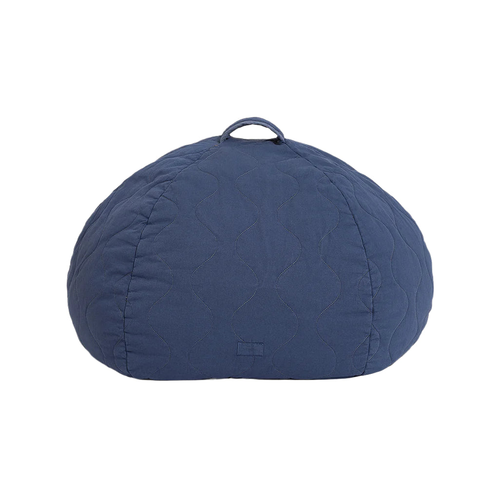 Nobodinoz Quilted Round Bean Bag, Landscape - Cobalt