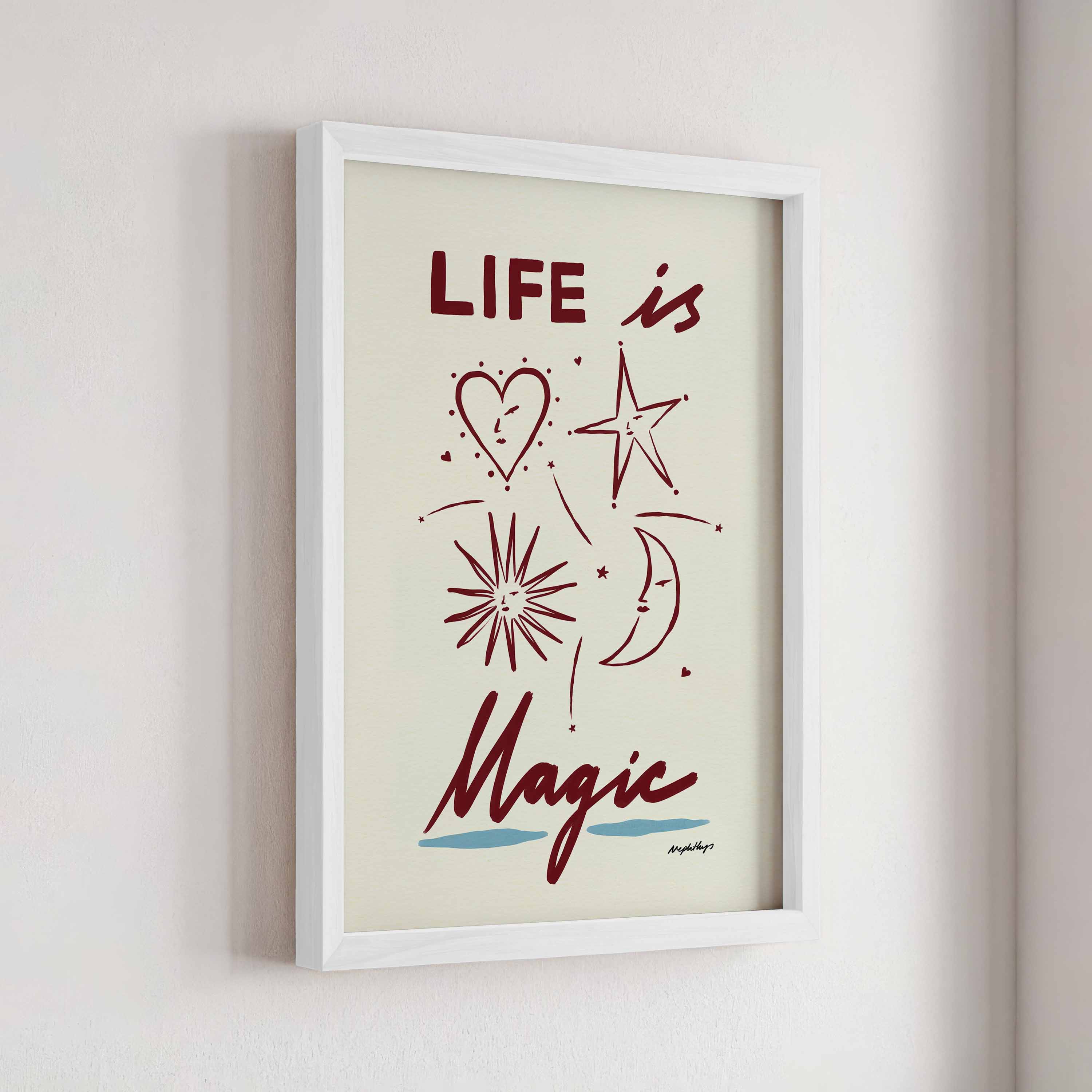 Nephthys Illustrated Poster, Life is Magic - A4