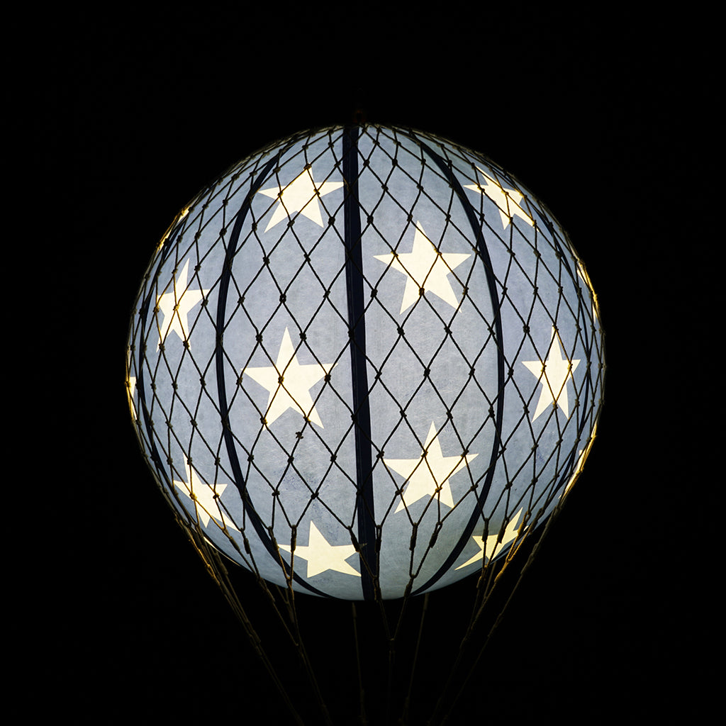 LED Balloon with Blue Stars - 32 cm