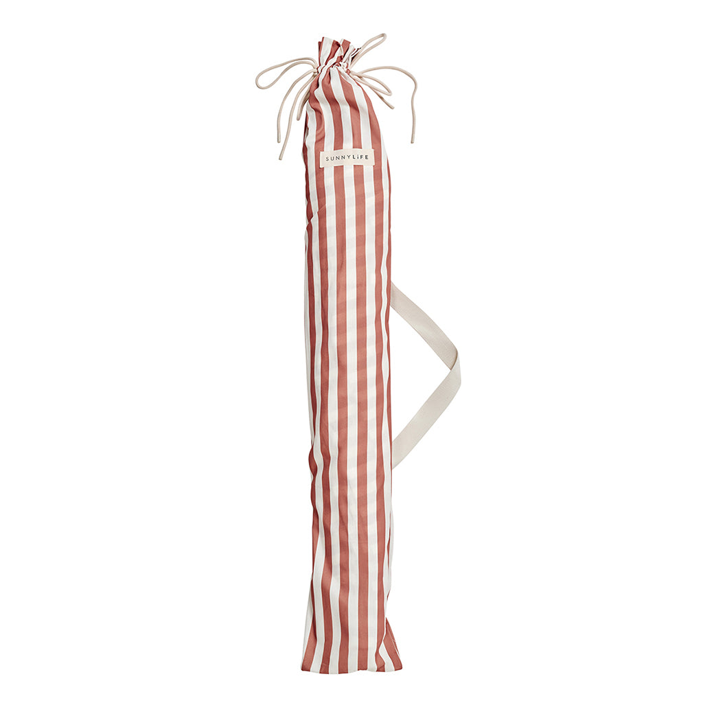 Sunnylife Luxe Beach Umbrella, UP50+ Factor - Tierra Clay Stripe