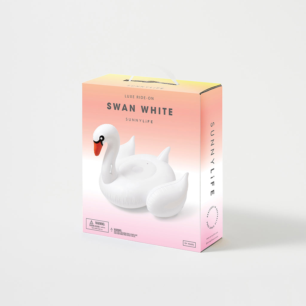 Sunnylife Pool Toy, Swan Float White - Suitable for Ages 6 and Up