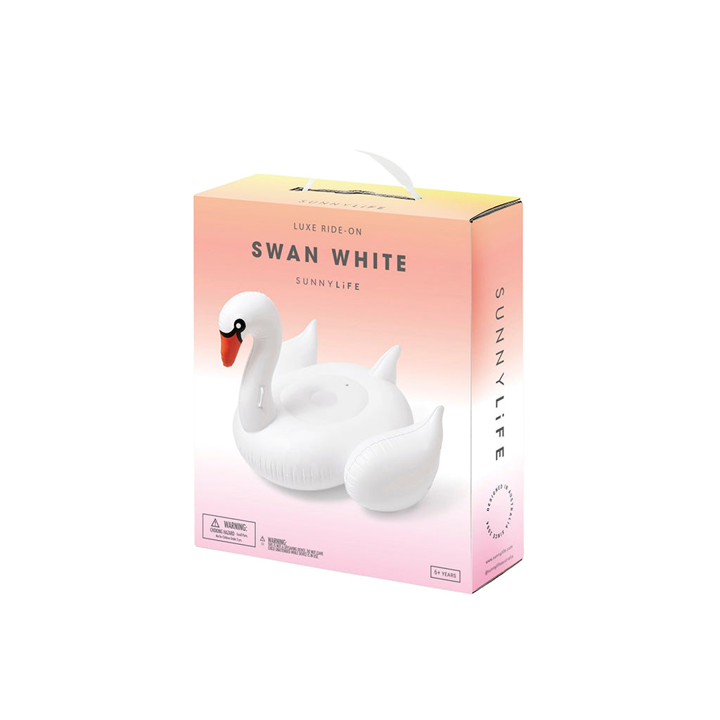 Sunnylife Pool Toy, Swan Float White - Suitable for Ages 6 and Up