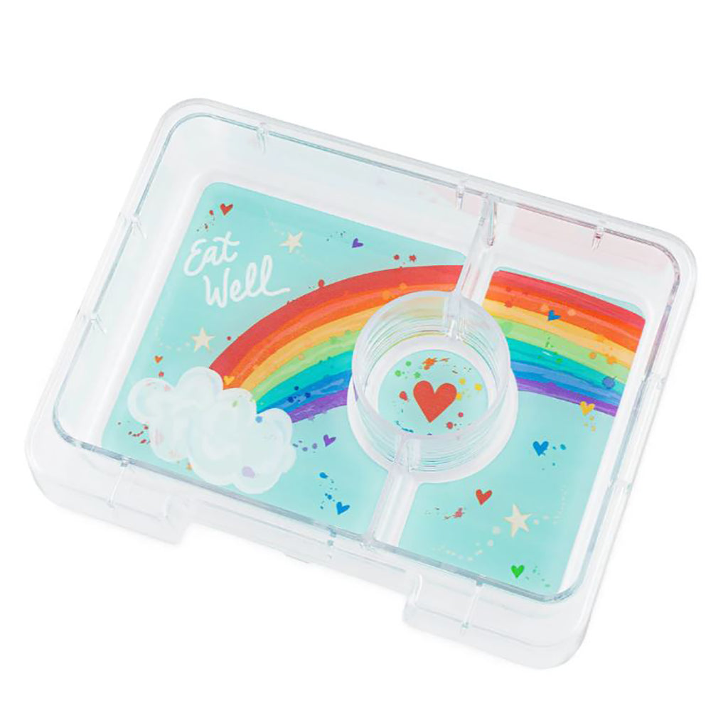 Yumbox Lunchbox with 3 Compartments, Snack - Miami Aqua / Rainbow