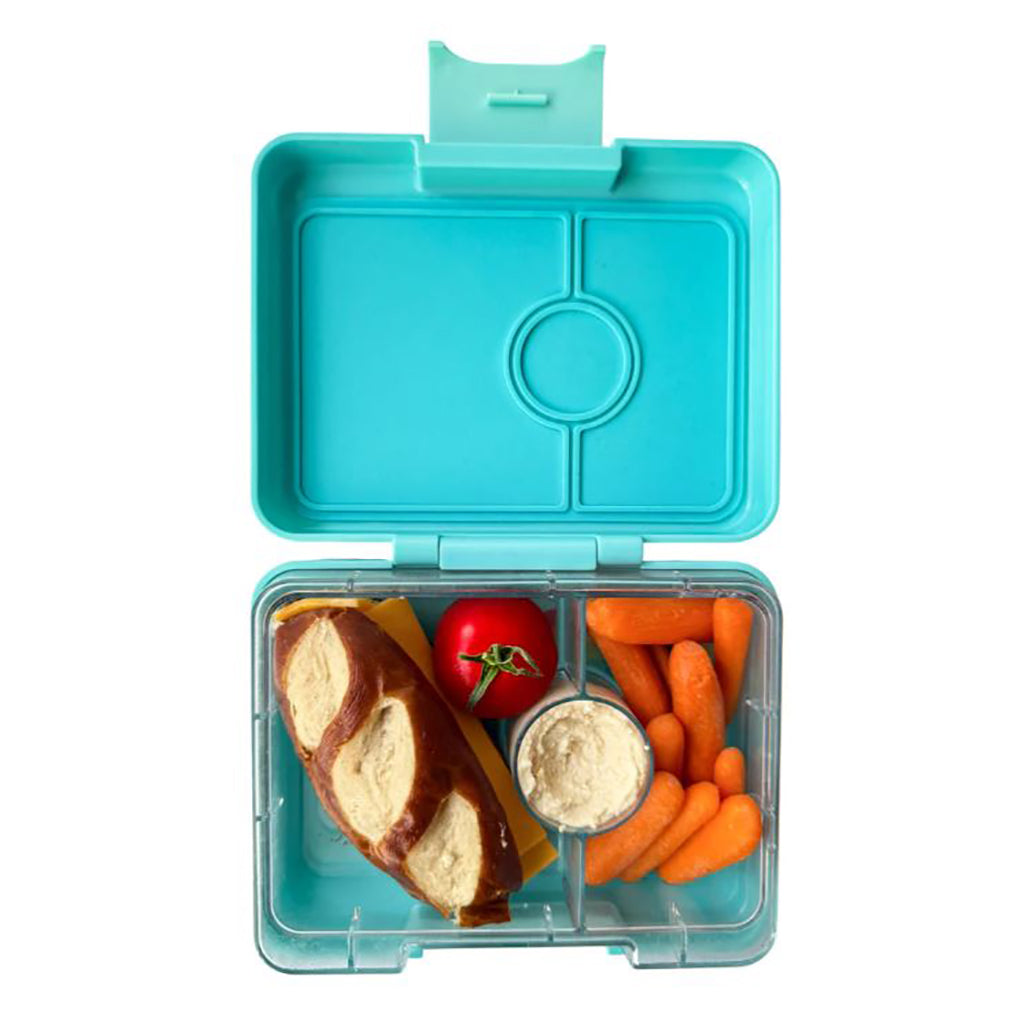 Yumbox Lunchbox with 3 Compartments, Snack - Miami Aqua / Rainbow