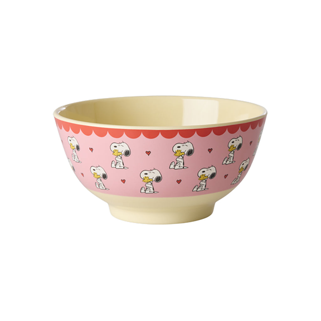 Rice Melamine Bowl, Medium, Snoopy - Pink