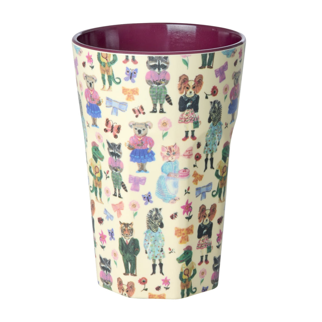 Rice Melamine Cup, Tall, Bordeaux - Nathalie Lété Print