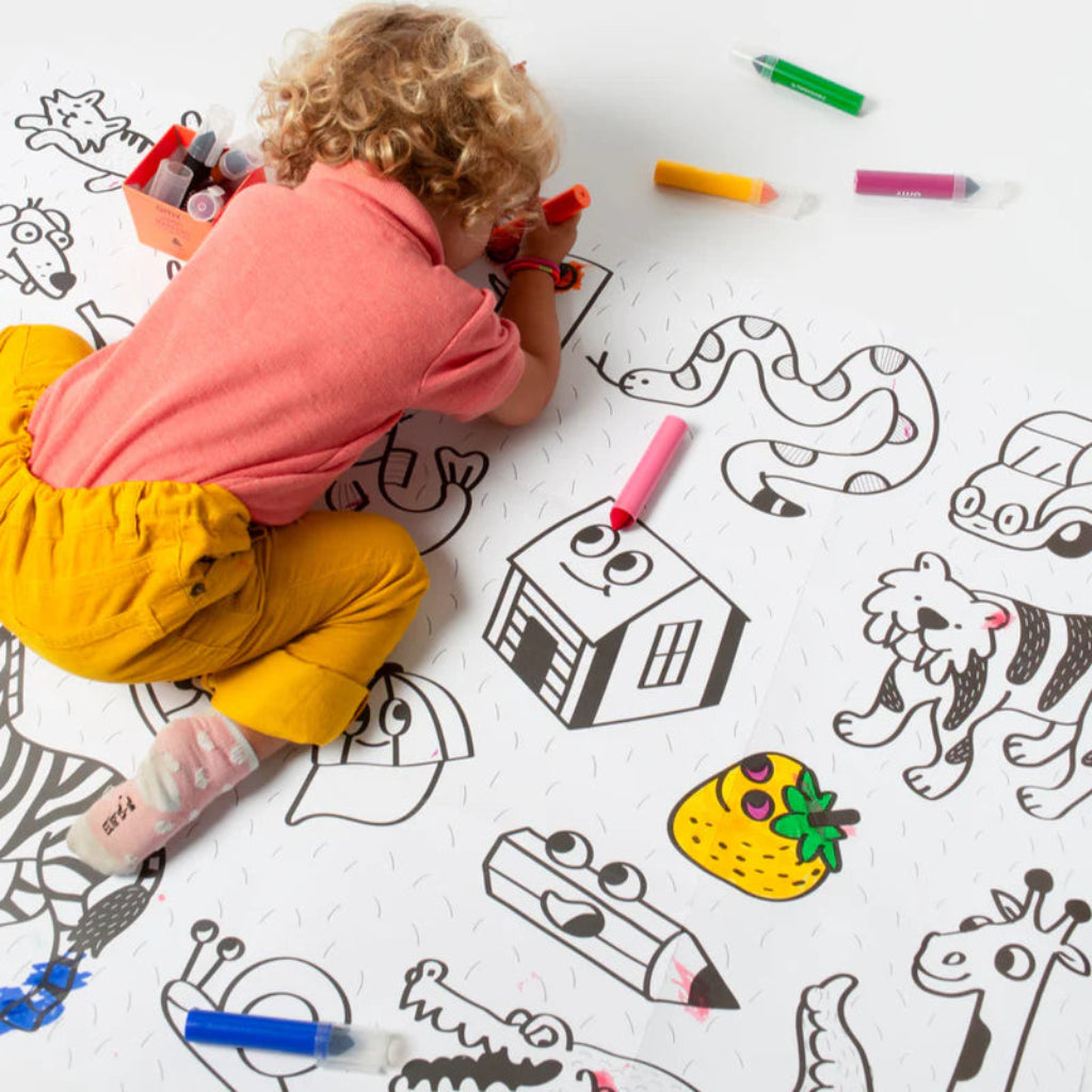 Omy Giant Coloring Poster, My First Art Poster, 100 x 70 cm - From 18 Months