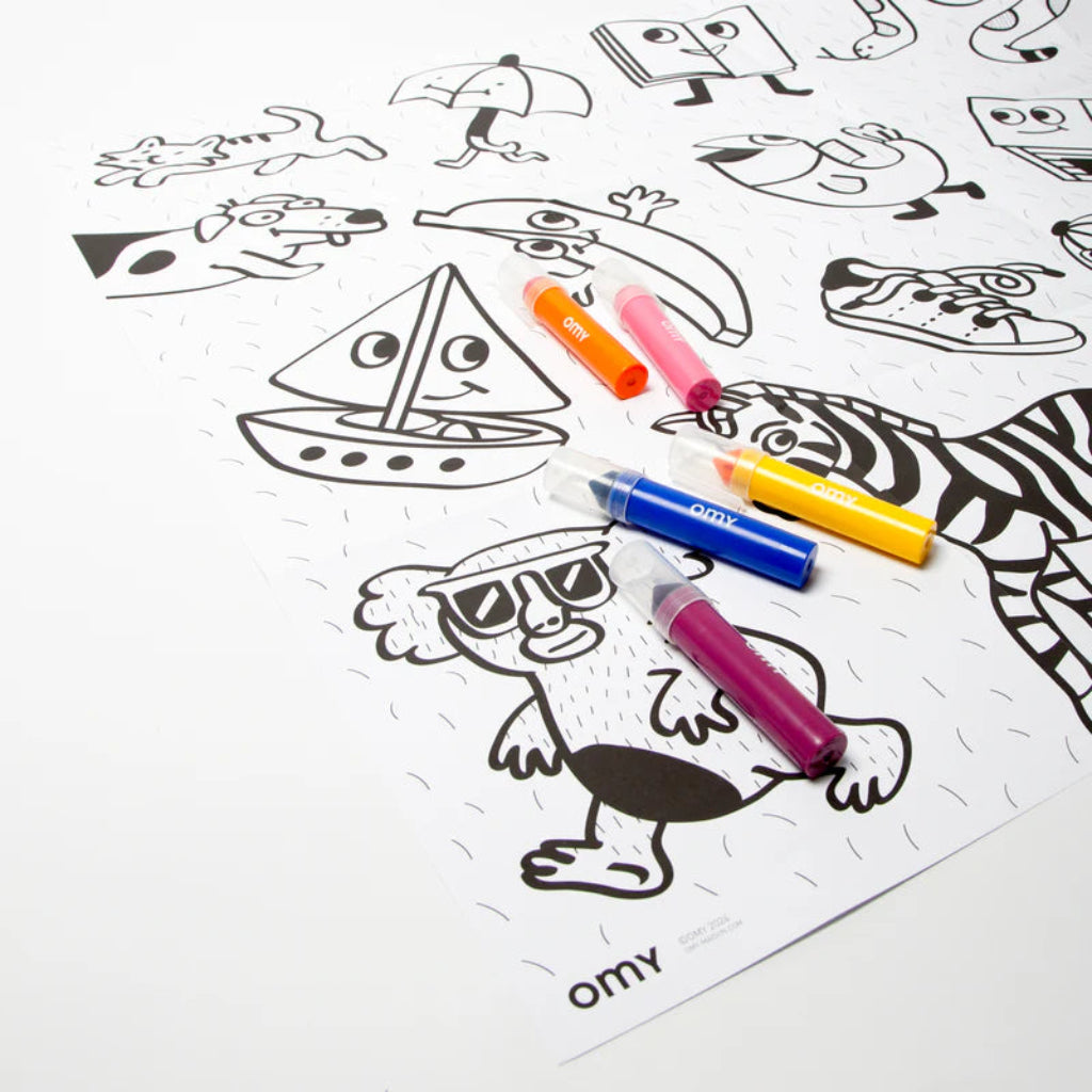Omy Giant Coloring Poster, My First Art Poster, 100 x 70 cm - From 18 Months