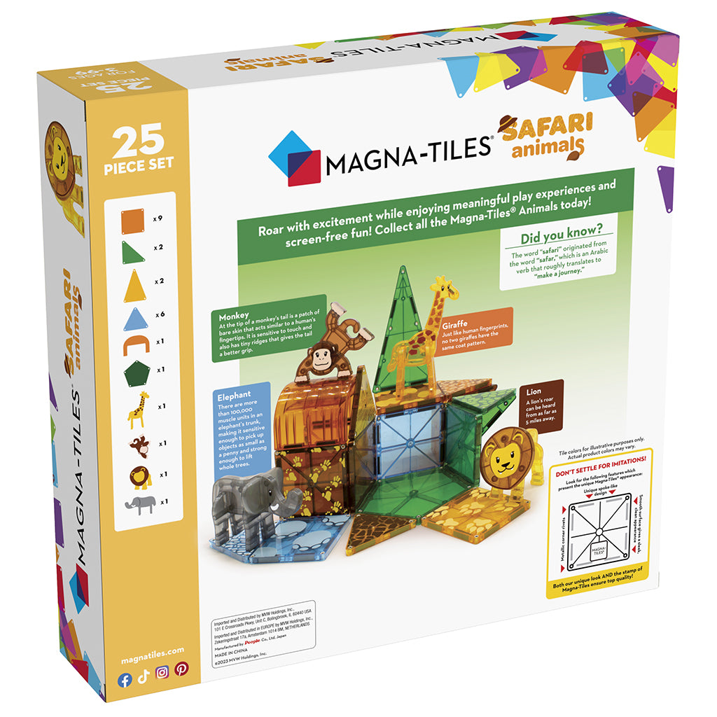 Magna-Tiles Safari Animals, Magnetic Building Set with 25 Pieces