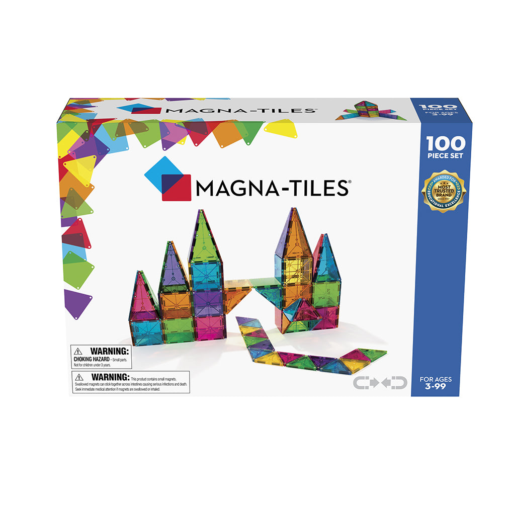 Magna-Tiles Clear Colors, Magnetic Building Set with 100 Pieces