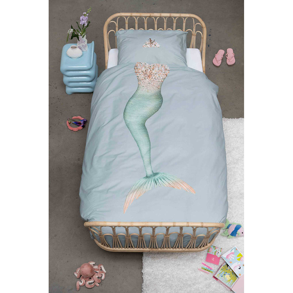 Snurk Adult Bedding, Organic - Mermaid Aqua