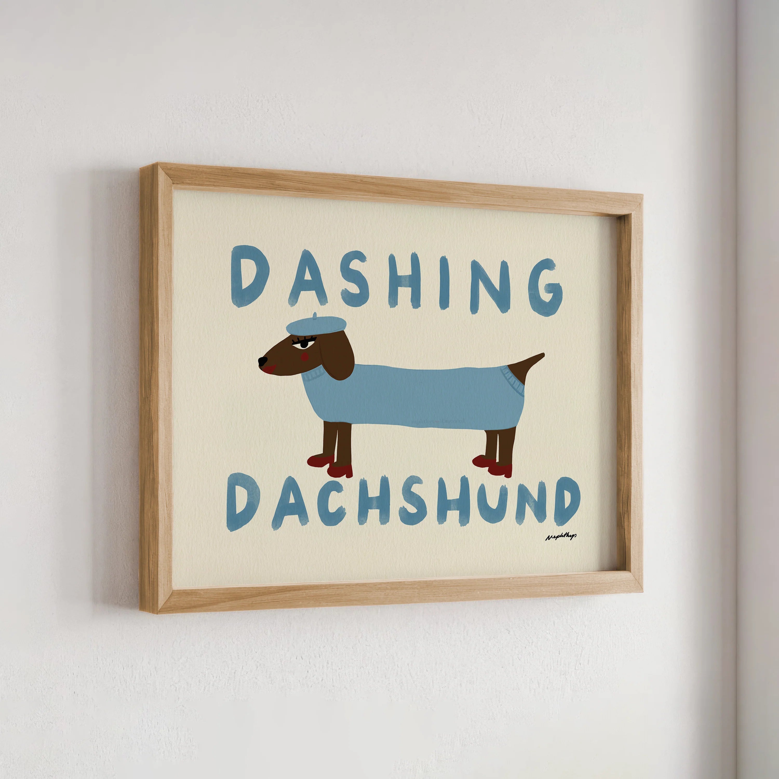Nephthys Illustrated Art Print, Dashing Dachshund – A4