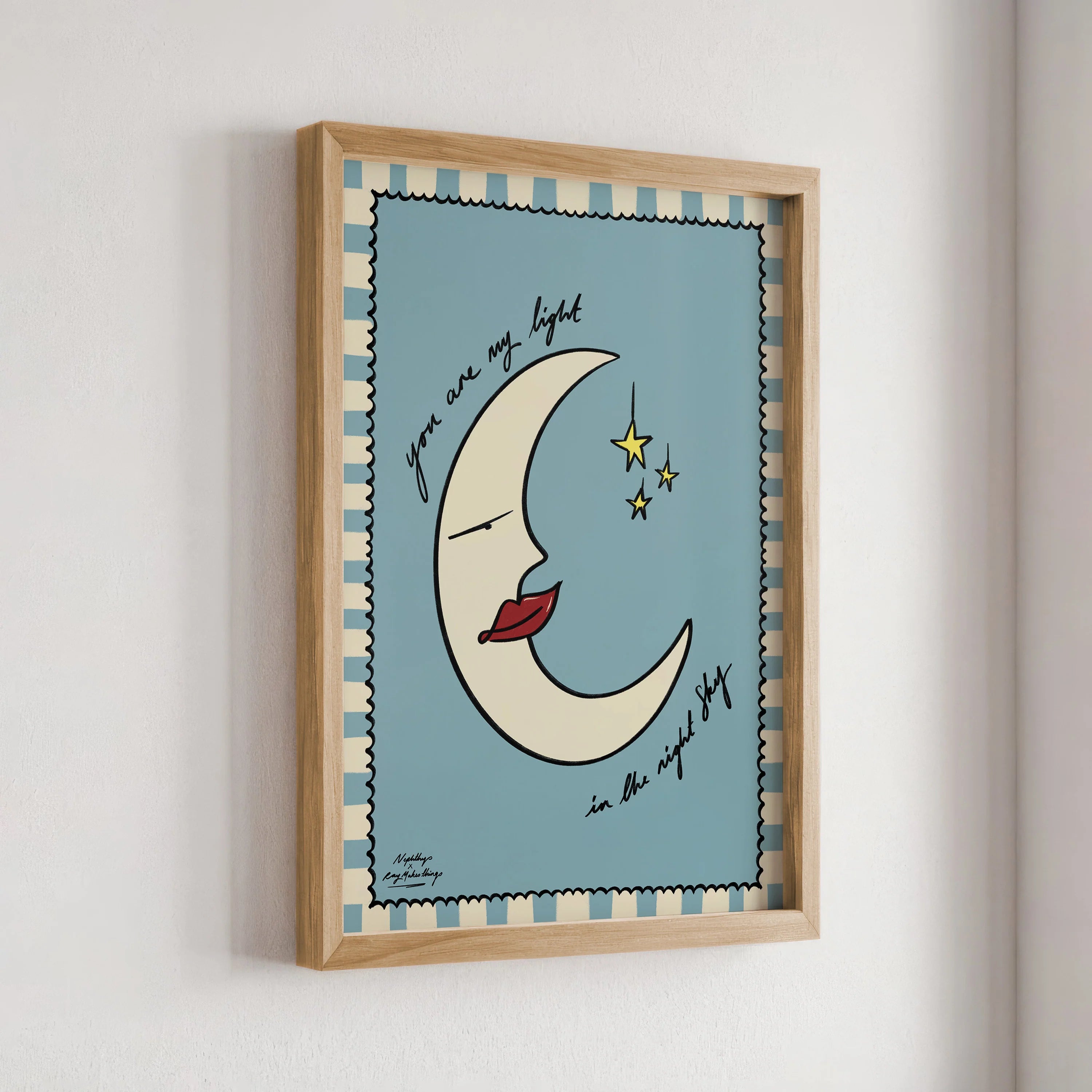 Nephthys Illustrated Poster, You Are My Light in the Night Sky - A4