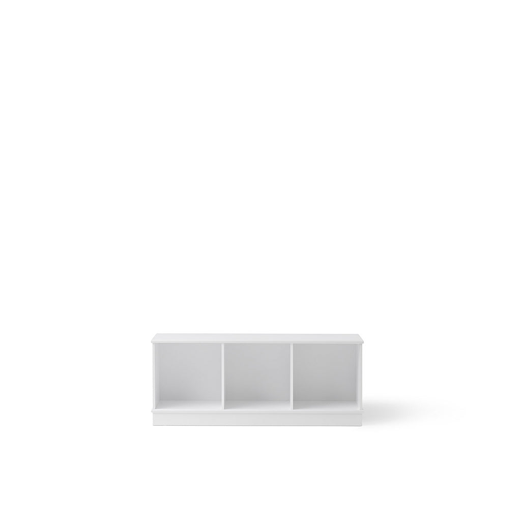 Oliver Furniture Wood shelf, 3x1 compartments – with or without horizontal plinth